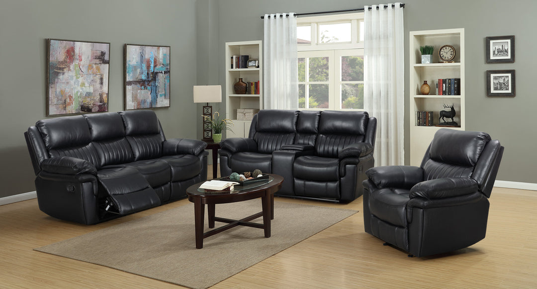 Hampton Collection Reclining Sofa Black | Comfort Meets Style