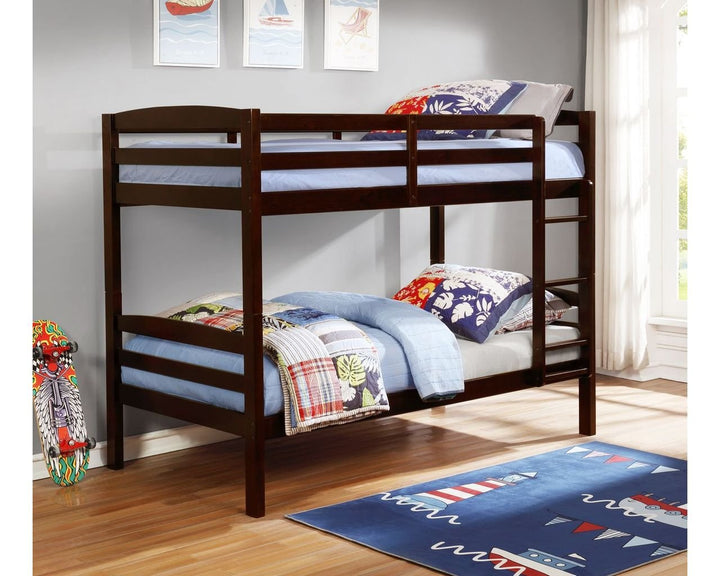 Twin over Twin Bunk Bed Gray