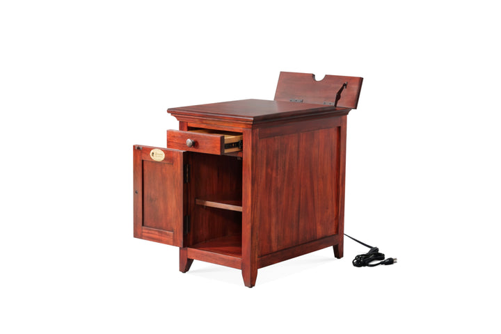 New Traditions Power Chairside Table - Mahogany